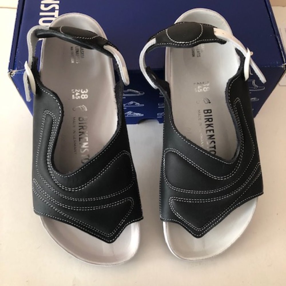 Birkenstock Terra Nappa leather black sandal. Exquisite. Size: 7, 10, 38 - Picture 8 of 13